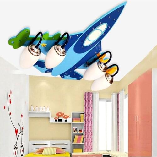 Acrylic Wireless Bluetooth Airplane E14 Led Ceiling Lights Kids 110V-220V USB Audio Amplifier Speakers Wooden Led Ceiling Light