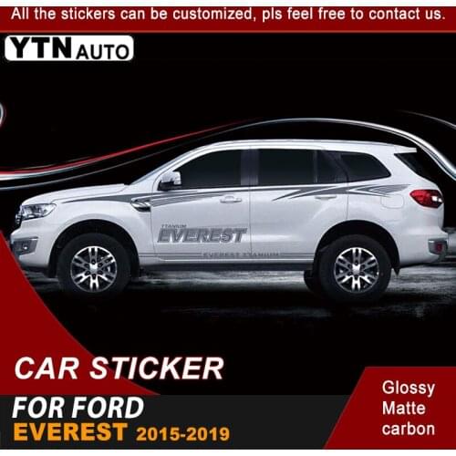 Car Stickers For Ford Everest 2015 2016 2017 2018 2019 Side Door Raing Stripe Graphic Vinyl Cool Car Decals Accessories