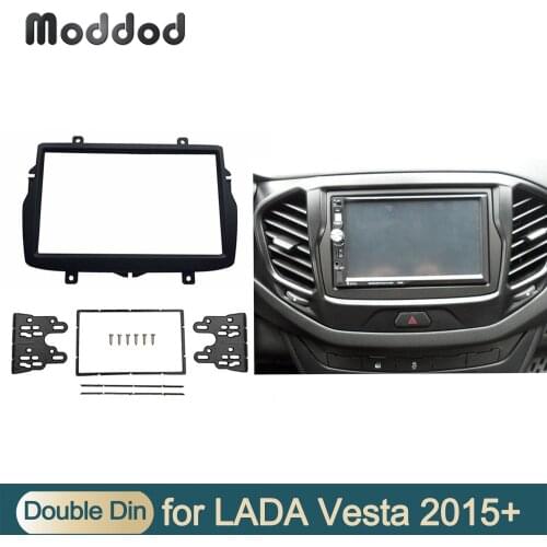 Car Radio Double Din Fascia for 2016 Daewoo Royale LADA Vesta Dashboard Installation Refitting Trim Kit Frame Stereo Panel Bezel