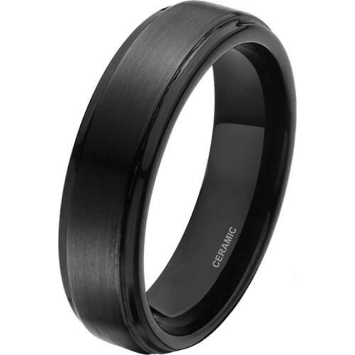 Eamti 6mm 8mm Black Ceramic Ring Men Wedding Band Engagement Rings Male Jewelry Bague Ceramique Maleanel Masculino Rings