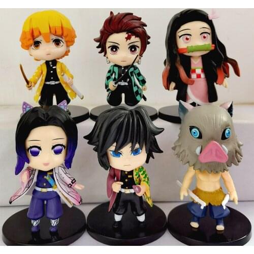 6pcs/set Demon Slayer Tanjirou Agatsuma Zenitsu Nezuko Inosuke Kyoujurou Collection Model PVC Action Figure Toy Doll Kids Gift
