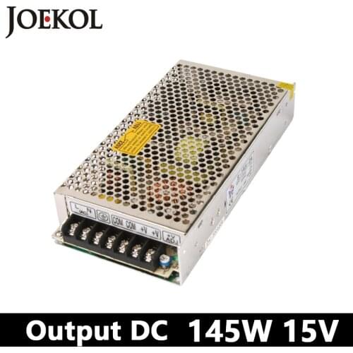 Switching power supply 145W 15v 10A,Single Output watt power supply for Led Strip,AC110V/220V Transformer to DC 15V,led driver