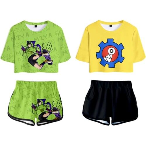 SK8 the Infinity Cosplay Costume Tshirt Shorts 3D Printing Short Sleeve T shirt Shorts Suits Girls Anime Running Tees Sets Girls
