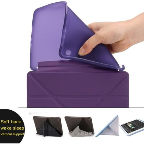 Nice flexible soft back tpu silicone case with PU leather front smart cover for apple ipad mini 3 2 1 case magnetic slim thin