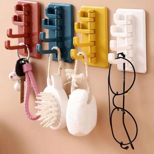 Creative Plastic Hook Kitchen Wall Hanging Nail-free Door Rear Coat Hook Bathroom Wall Seamless Sticky Hook