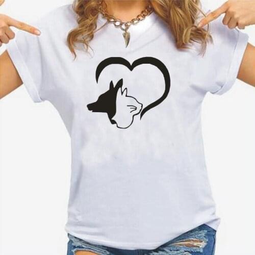 Summer Short Sleeve Casual Tee Shirt Femme Funny Pet Cat Dog Animals Print T Shirt Women Tops Hispter Harajuku Camiseta Mujer