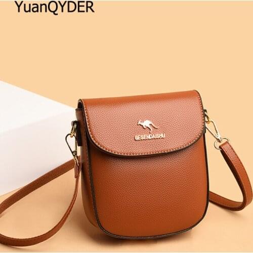 Fashion Letter Designer Womens Shoulder Bag 2021 New Solid Color Ladies Mobile Phone Bag Quality Leather Woemn Messenger Bags