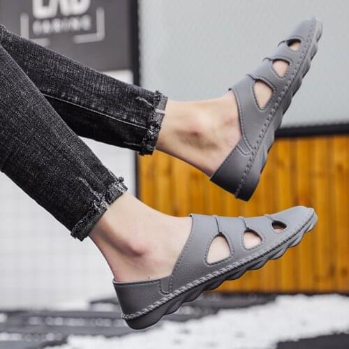 Fashion Men Sandals Hollow Beach Peas Colorful Lightweight Stylish Casual and NiceSandalslarge Size Cost-effective shoes