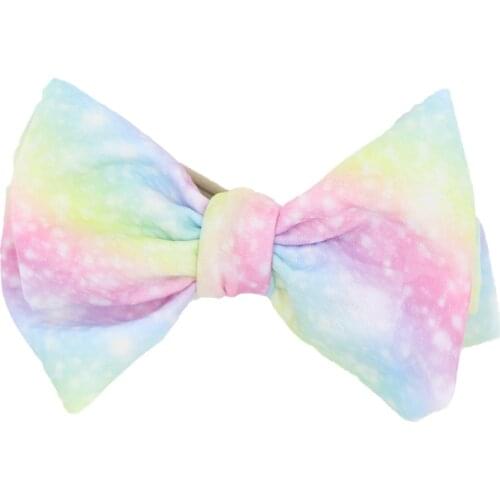 New Arrival Print Bow Headbands Children Fashion Headwear Girls Accessories Opaska Do Wlosow Elastic High Quality Bandeau