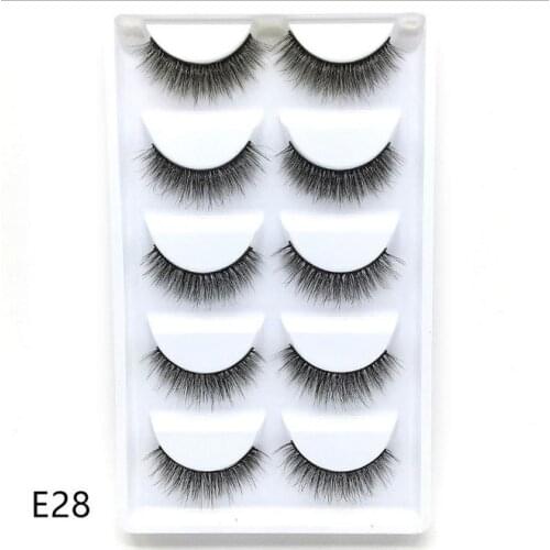 Wholesale 5 Pairs Natural 3D Mink Hair False Eye Lashes Wispy Makeup Cross Long False Eyelashes Eye Makeup Beauty Extension
