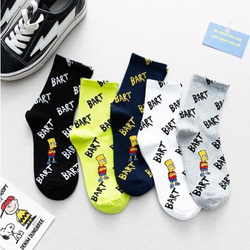 Personality novel and interesting cartoon cartoon pattern socks women men new 2021 happy socks Harajuku combed cotton Sokken