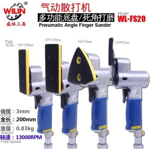 Pneumatic 90 Degree Finger Sander Air Right Angle Grinder Reciprocating Tool 3mm Orbit 15000rpm Furniture Metal Corner Polishing