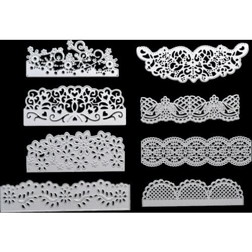 Hollow Lace Border Wave Edge Die Cuts Flower Metal Stencils for Invitation Card/Greeting Card/ Wedding Paper Crafts/Scrapbooking