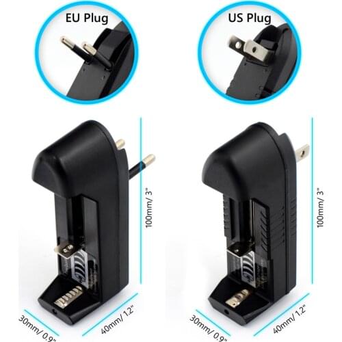 EU US Portable Single Slot DC3.6V/3.7V Wall Charger For 18650 26650 16340 Lithium 18350 Battery Automatic Charger