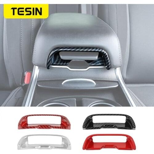 TESIN Interior Mouldings for Dodge Charger 2011-2019 ABS Carbon Fiber Center Console Armrest Button Trim for Dodge Charger