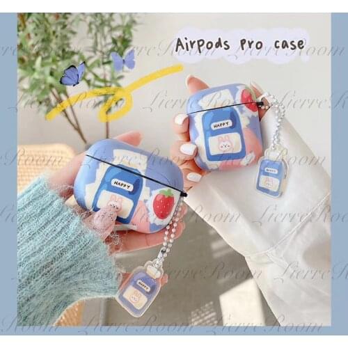 LierreRoom TPU Material Protective Case For AirPods 1 2 Pro In Instagram Style With Graffiti Art Airpods Case Bunny Printing