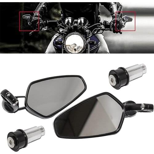 Motorcycle Bar End Mirrors 7/8" 22mm Universal Handlebar End Rear View Side Mirror Compatible with GROM MXS125 CB500F MT-03/07