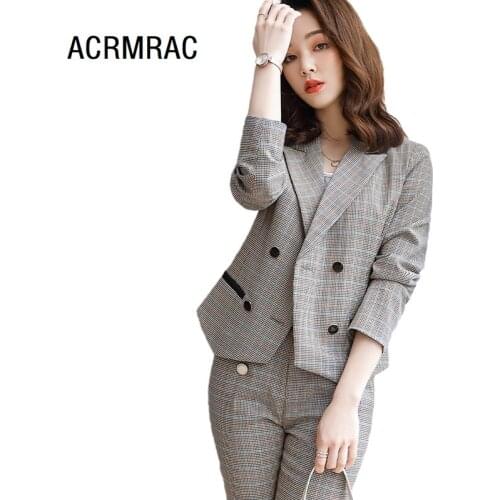 Women suits short jacket pants Office Lady Formal Work clothes women pants suits woman set suits A036