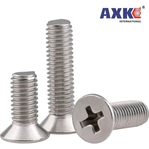 10pcs UNC 1/4-20 US Coarse Thread 304 A2-70 Stainless Steel Cross Recess Phillips Flat Countersunk Head Screw Bolt