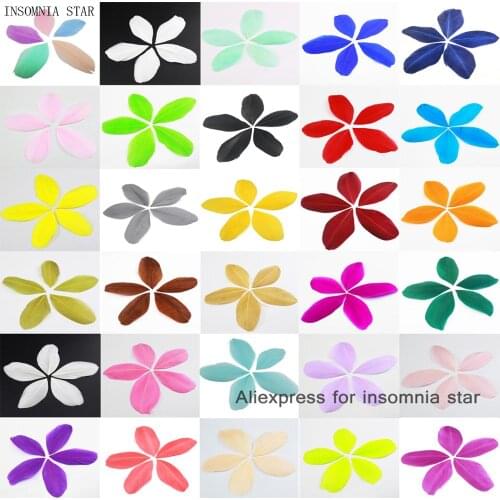 30 color diy 100 pcs Goose feather tip Round head 5-7cm crafts accessories decoration materials Party Decor Accessories plumes