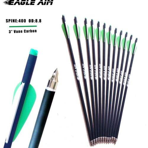 12PCS/Lot 16 18 20 inches Crossbow bolt Carbon Arrows Steel Arrow Tip For Crossbow