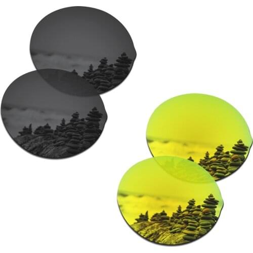 SmartVLT 2 Pairs Polarized Sunglasses Replacement Lenses for Oakley Madman Stealth Black and 24K Gold