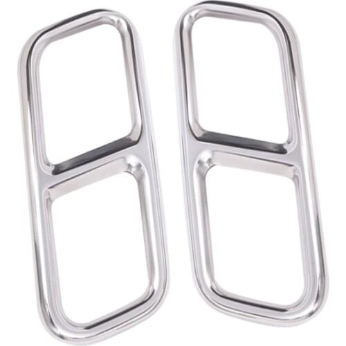 2Pcs/Set Silver Car Dual Exhaust End Pipe Muffler Tip Trim Cover Fit For Mercedes S Class W221 W222 C217 Stainless Steel