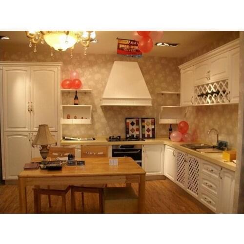 2017 Hot sales free design Customize American solid wood kitchen cabinet with wooden kitchen furniture