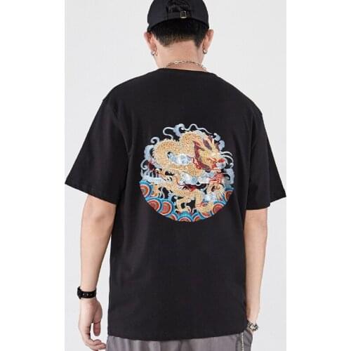 2021 Summer New High Quality Short Sleeve Mens t-shirt Vintage Chinese Style Embroidery Plus Size T shirt Streetwear Tops Tee