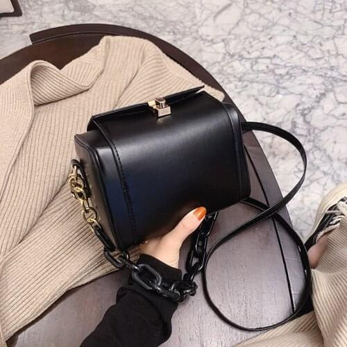2021 Luxury Women Bag Simple Brand Designer Doctor Bag PU Leather Handbags Purses Ladies' Shoulder Bags Chain Crossbody Bag