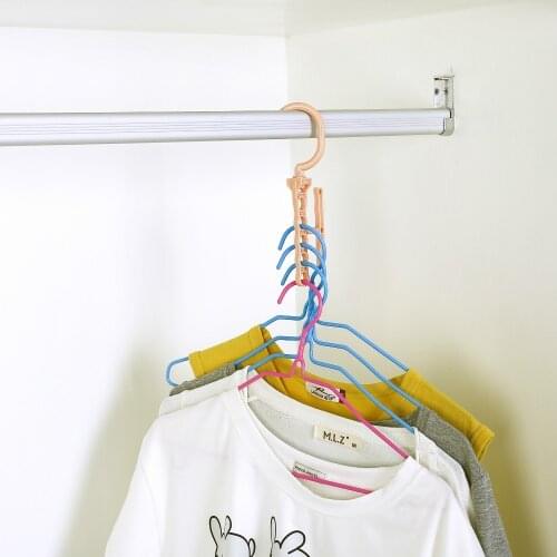 5 in 1 Space Saving Magic Clothes Hanger Closet Wardrobe Organizer Rack Hanger Plastic Wonder Hanger Household Hanger Factory