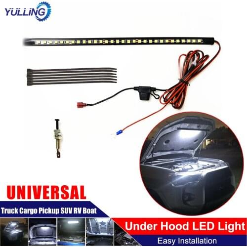 White Under Hood LED Light Kit With Automatic on/off -Universal Fits Any Vehicle Car LED lights Automatic switch Ties LED Strips