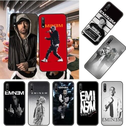 Phone Case For Huawei Honor 9X 9 9A 10 20 8X 8A 8S 7X 7A i 6A Pro Play Lite Black Cover Shell Silicone Prime 3D Rap Man Eminem