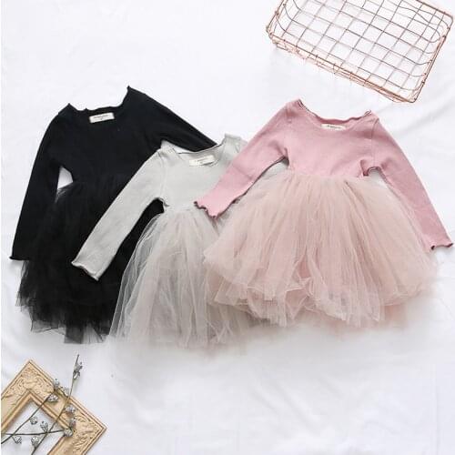 MERI AMMI Children Girl Clothing Set Long Sleeve FloralTuTu Party Dress For 1-8 Year Kids,J639