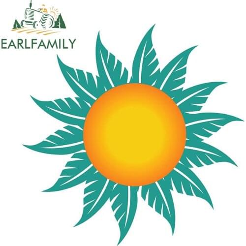 EARLFAMILY 13cm x 13cm for Weed Sun Camper Car Stickers Personality Air Conditioner Surfboard Decal Motorcycle Windows Decor