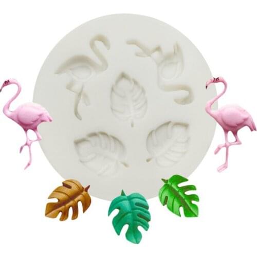 Flamingo turtle back leaf inverting sugar silicone mold handmade chocolate cake decoration dry pace mold