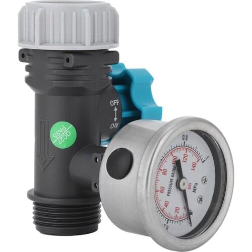 G3/4in Adjustable Water Pressure Regulator Valve with Pressure Gauge Greenhouse Garden Irrigation Controller