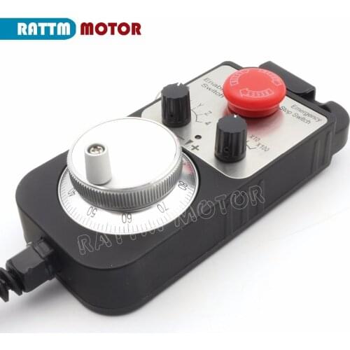CNC Pulse Generator Universal CNC Router Hand Wheel 4 Axis MPG Pendant Handwheel Emergency Stop 100 Pulse 5V