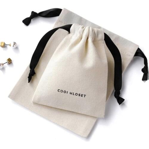 Higher Quality Cotton Gift Bags 5x7cm(2"x2.75") 7x9cm 11x14cm 15x20cm Hair Wigs Eyelashes Makeup Drawstring Pouches