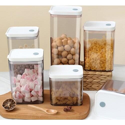 Kitchen Food Storage Container Plastic Candy Box Transparent Sealed Cans for Noodles Cereals Multi-Capacity Kitchen Supplies