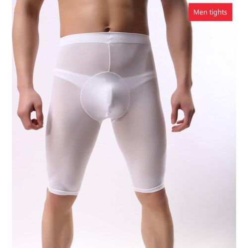 Mens White Tights Cool Male Underwear New Sexy Erotic Body Lingerie Mens Velvet Short Stockings Sex Penis Cover Slim Pantyhose