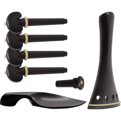 M MBAT 4/4 Violin Tuning Tools Set ,String board Violin pegs Tail nail Shoulder rest Ebony Musical Instrument Accessories Kit