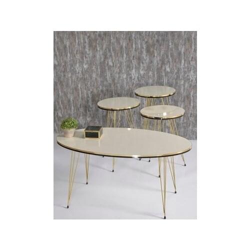 Modern Zigon coffee table And coffee table in the Middle Ellipse Set Double Gold Cream Wire Foot coffee tables table basse furniture living room table