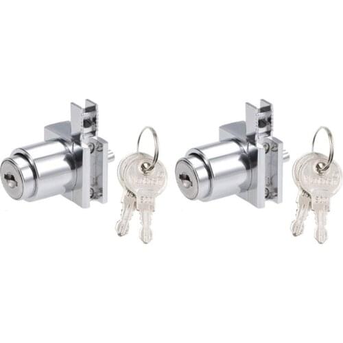 Push Lock for Sliding Glass Cabinet Door Fits 5mm Thick Keyed Different 2Pcs