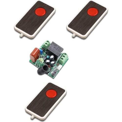 Inexpensive Mini Size 220V 1CH 10A Wireless Remote Control Switch Relay Receiver+3 Waterproof Transmitter 315/433.92 MHZ