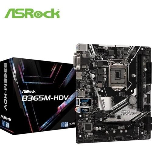 New ASRock B365M-HDV desktop motherboard LGA 1151 DDR4 64GB USB2.0 USB3.1 B365 Desktop board PC sales mainboard