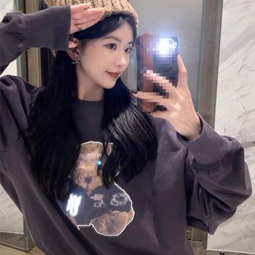2021 New Autumn High Quality Women Sweatshirt Reflective Loose Men Pullovers Print Fashion Casual Elegant Unisex Sweatshirt T549