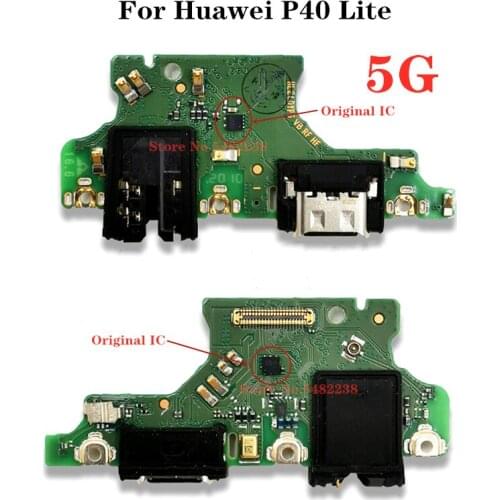 Original USB Charging Port Dock Flex Cable For Huawei P40 Lite 5G USB Charger Plug Board With Microphone Earphone Jack Connector