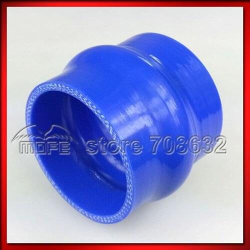 Original Logo 5PCS 3 Ply LH: 76mm ID: 3" / 76mm Straight Silicone Hump Hose Coupler Pipe Tube Blue