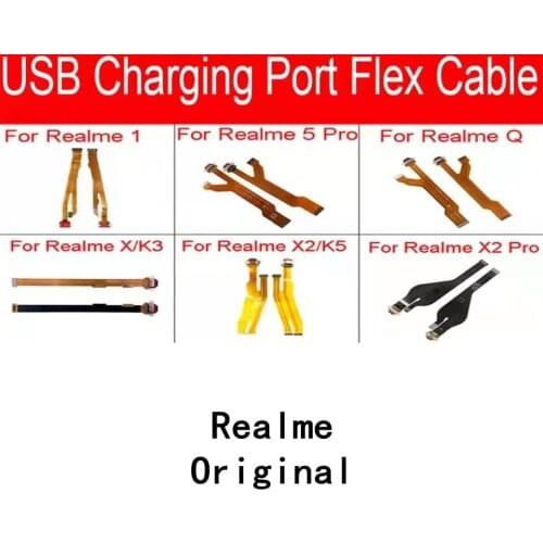 Original USB Charging Charger Port Dock Connector Flex Cable For Realme 1 5Pro X X2 X2Pro Realme Q Replacement Parts